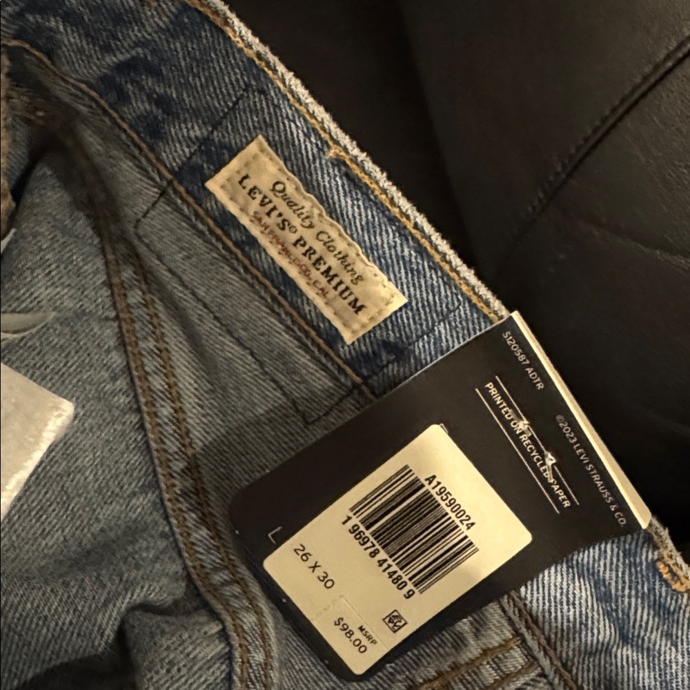 Levis 501 jeans 90’s Classic Blue Distressed Jeans cotton 26 x 30 NEW - Picture 5 of 5